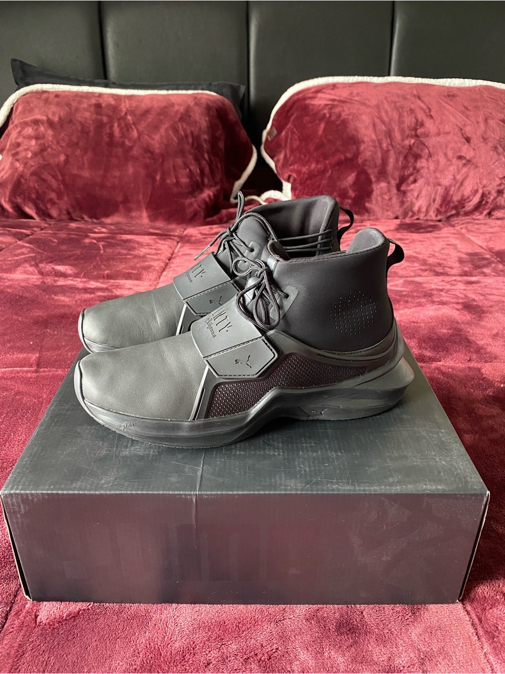 PUMA Fenty x Rihanna Trainer Hi Mid Top Lace-Up Sneaker Black Style 190398 01
